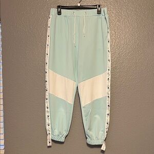Sky Blue Joggers with White Panels